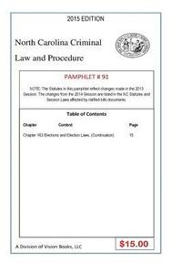 bokomslag North Carolina Criminal Law and Procedure-Pamphlet 91