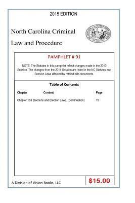 bokomslag North Carolina Criminal Law and Procedure-Pamphlet 91