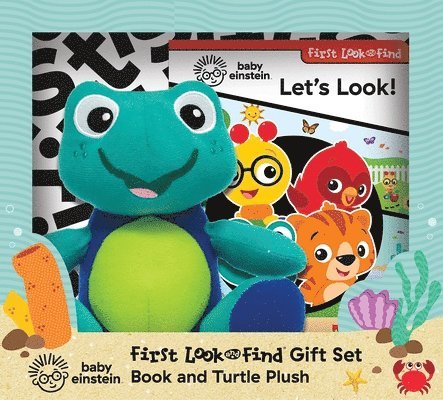 Baby Einstein: Let's Look! First Look and Find Gift Set Book and Turtle Plush 1