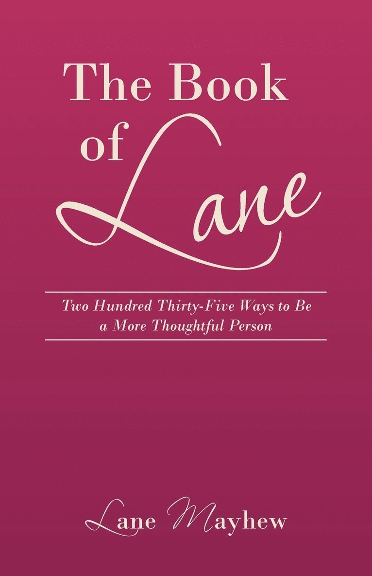 Lane Mayhew - Book of Lane, Häftad