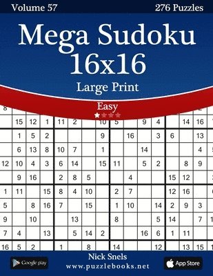 Mega Sudoku 16x16 Large Print - Easy - Volume 57 - 276 Logic Puzzles 1