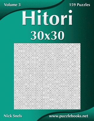 bokomslag Hitori 30x30 - Volume 3 - 159 Logic Puzzles