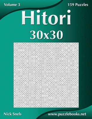 bokomslag Hitori 30x30 - Volume 3 - 159 Logic Puzzles