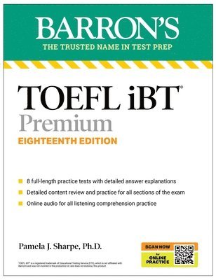 bokomslag TOEFL iBT Premium with 8 Online Practice Tests + Online Audio, Eighteenth Edition