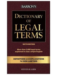 bokomslag Dictionary of Legal Terms: Definitions and Explanations for Non-Lawyers