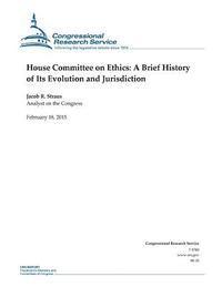 bokomslag House Committee on Ethics: A Brief History of Its Evolution and Jurisdiction