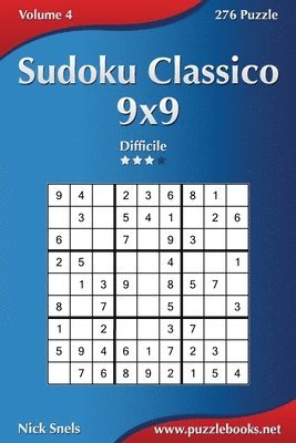 bokomslag Sudoku Classico 9x9 - Difficile - Volume 4 - 276 Puzzle