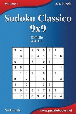 Sudoku Classico 9x9 - Difficile - Volume 4 - 276 Puzzle 1