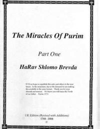 bokomslag Harav Shlomo Brevda, The Miracles of Purim - Part 1