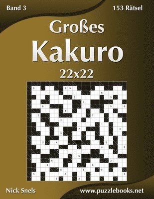 Grosses Kakuro 22x22 - Band 3 - 153 Ratsel 1