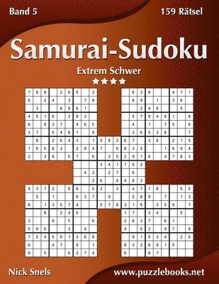 bokomslag Samurai-Sudoku - Extrem Schwer - Band 5 - 159 Rätsel