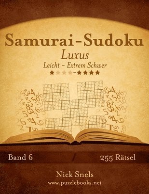 bokomslag Samurai-Sudoku Luxus - Leicht bis Extrem Schwer - Band 6 - 255 Rätsel
