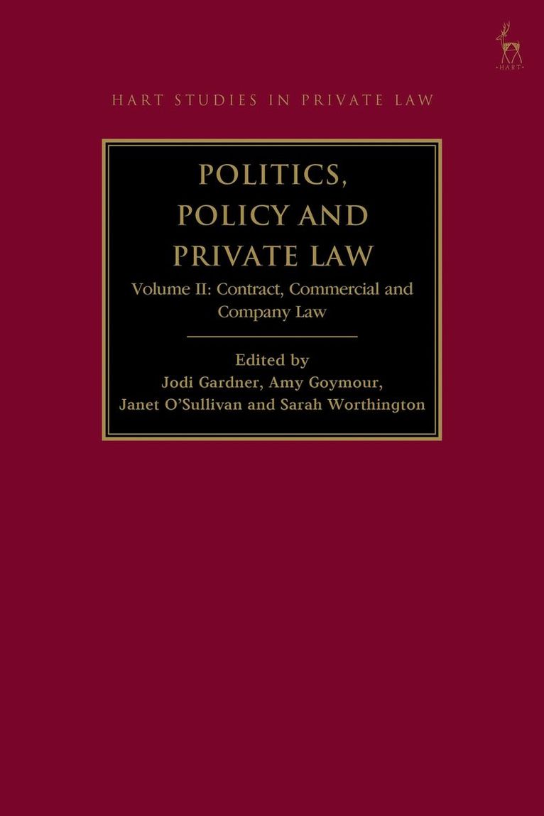 Jodi Gardner, Amy Goymour, Janet O'Sullivan, Sarah Worthington, New Zealand) Gardner, Dr Jodi (University of Auckland, UK) Goymour, Amy (University of Cambridge, UK) O'Sullivan, Dr Janet (University of Cambridge, UK) Worthington, Dame, Professor Sarah (University of Cambridge - Politics, Policy and Private Law, Inbunden
