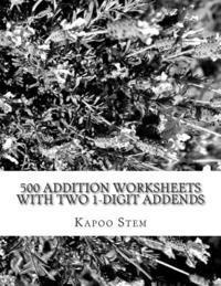 bokomslag 500 Addition Worksheets with Two 1-Digit Addends: Math Practice Workbook
