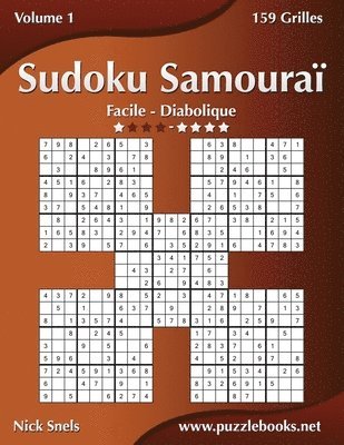 bokomslag Sudoku Samouraï - Facile à Diabolique - Volume 1 - 159 Grilles