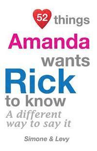 bokomslag 52 Things Amanda Wants Rick To Know: A Different Way To Say It