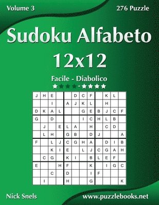 bokomslag Sudoku Alfabeto 12x12 - Da Facile a Diabolico - Volume 3 - 276 Puzzle