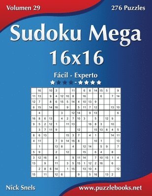 bokomslag Sudoku Mega 16x16 - De Fácil a Experto - Volumen 29 - 276 Puzzles