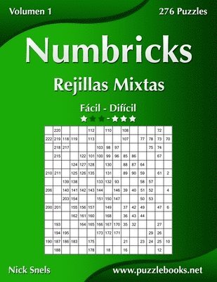 bokomslag Numbricks Rejillas Mixtas - De Facil a Dificil - Volumen 1 - 276 Puzzles