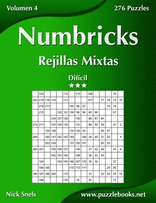 bokomslag Numbricks Rejillas Mixtas - Dificil - Volumen 4 - 276 Puzzles