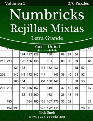 bokomslag Numbricks Rejillas Mixtas Impresiones con Letra Grande - De Fácil a Difícil - Volumen 5 - 276 Puzzles