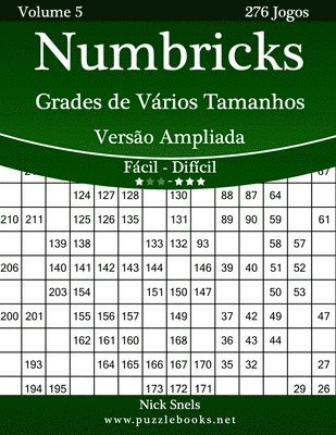 Numbricks Grades de Vários Tamanhos Versão Ampliada - Fácil ao Difícil - Volume 5 - 276 Jogos 1