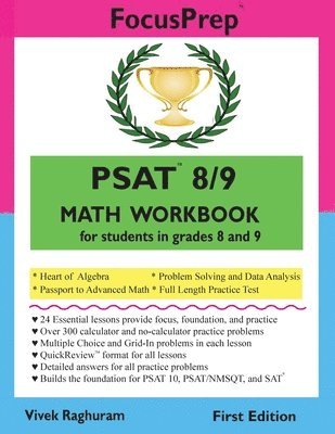 bokomslag PSAT 8/9 MATH Workbook: for students in grades 8 and 9.