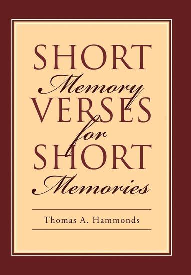bokomslag Short Memory Verses for Short Memories