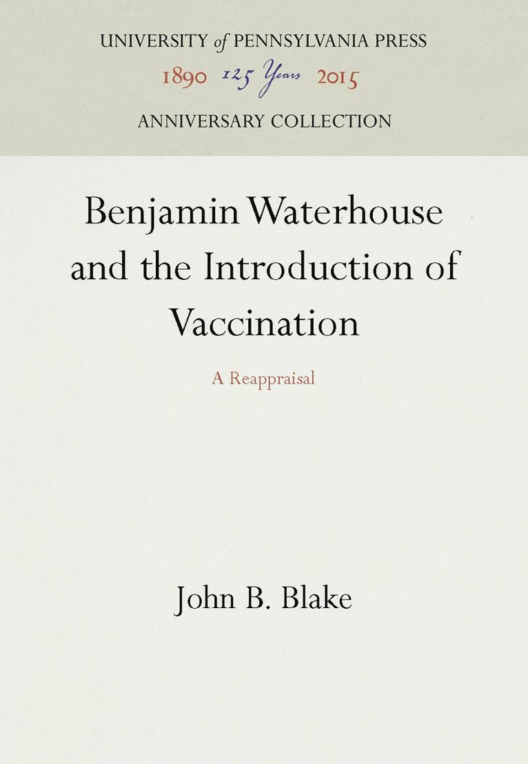 Benjamin Waterhouse and the Introduction of Vaccination