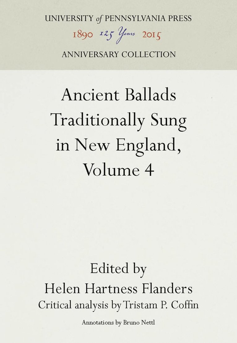 Ancient Ballads Traditionally Sung in New England, Volume 4