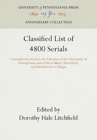 bokomslag Classified List of 4800 Serials