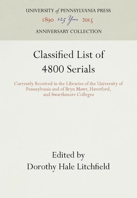 bokomslag Classified List of 4800 Serials