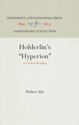 bokomslag Hlderlin's &quot;Hyperion&quot;