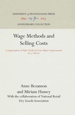 bokomslag Wage Methods and Selling Costs