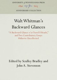 bokomslag Walt Whitman's Backward Glances