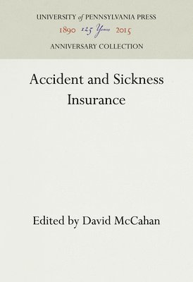 bokomslag Accident and Sickness Insurance