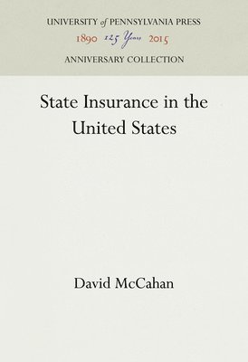 bokomslag State Insurance in the United States