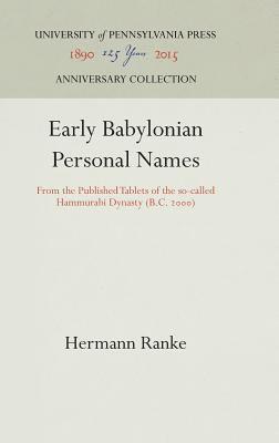 Early Babylonian Personal Names 1