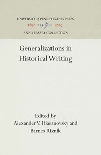 bokomslag Generalizations in Historical Writing