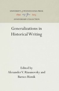 bokomslag Generalizations in Historical Writing