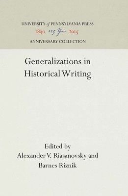 bokomslag Generalizations in Historical Writing