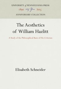 bokomslag The Aesthetics of William Hazlitt