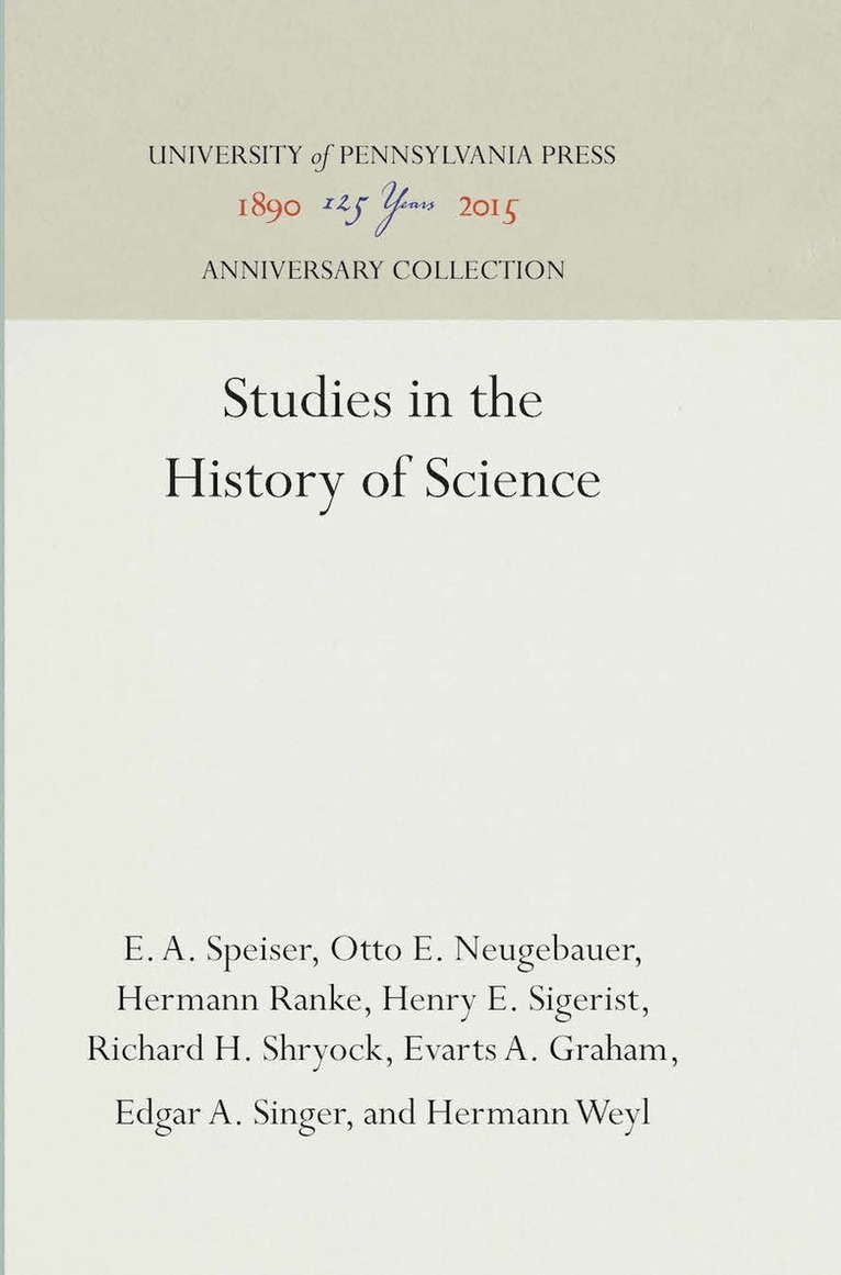 Studies in the History of Science 1