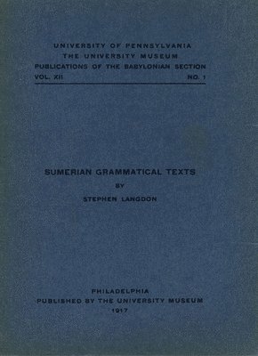 bokomslag Sumerian Grammatical Texts