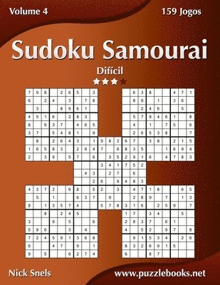 Nick Snels - Sudoku Samurai - Difícil - Volume 4 - 159 Jogos, Häftad