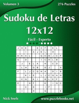 bokomslag Sudoku de Letras 12x12 - De Fcil a Experto - Volumen 3 - 276 Puzzles