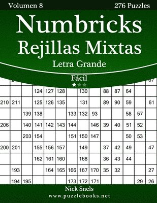 bokomslag Numbricks Rejillas Mixtas Impresiones con Letra Grande - Fácil - Volumen 8 - 276 Puzzles