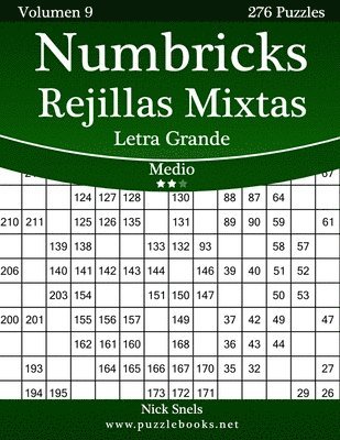 bokomslag Numbricks Rejillas Mixtas Impresiones con Letra Grande - Medio - Volumen 9 - 276 Puzzles