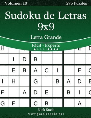 bokomslag Sudoku de Letras 9x9 Impresiones con Letra Grande - De Fácil a Experto - Volumen 10 - 276 Puzzles