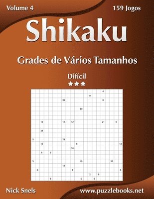 bokomslag Shikaku Grades de Vrios Tamanhos - Difcil - Volume 4 - 159 Jogos